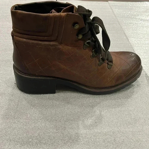[US10]Steve Madden Donella Women Brown 2” Block Heeled Leather Ankle Boots - Picture 1 of 9